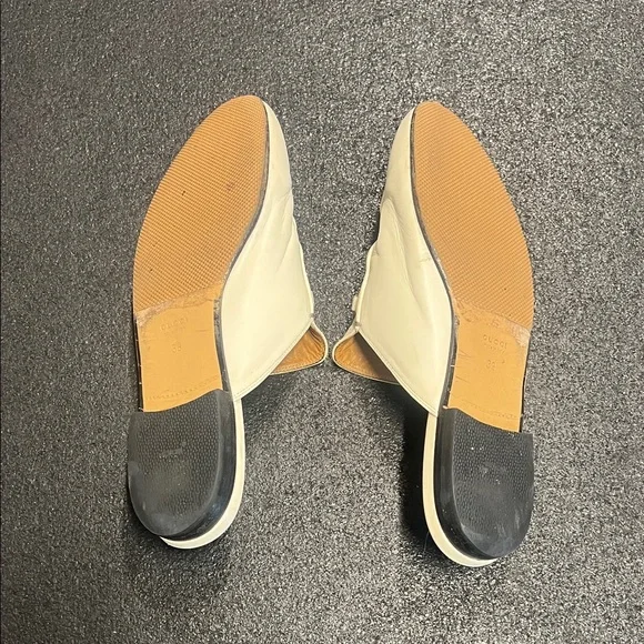 Gucci Cream Leather Horsebit Slip-On Mules - Picture 4 of 6